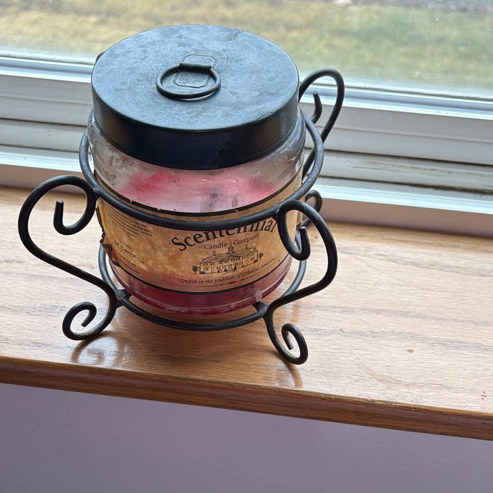 Scented Candle in Black Metal Holder
